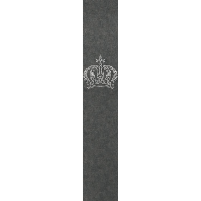Vliestapete Krone, Betonoptik Metalloptik Modern glänzend in Schwarz