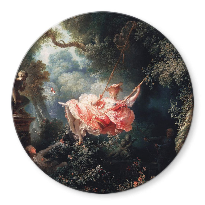 Glasbild Fragonard - Die Schaukel - Rund
