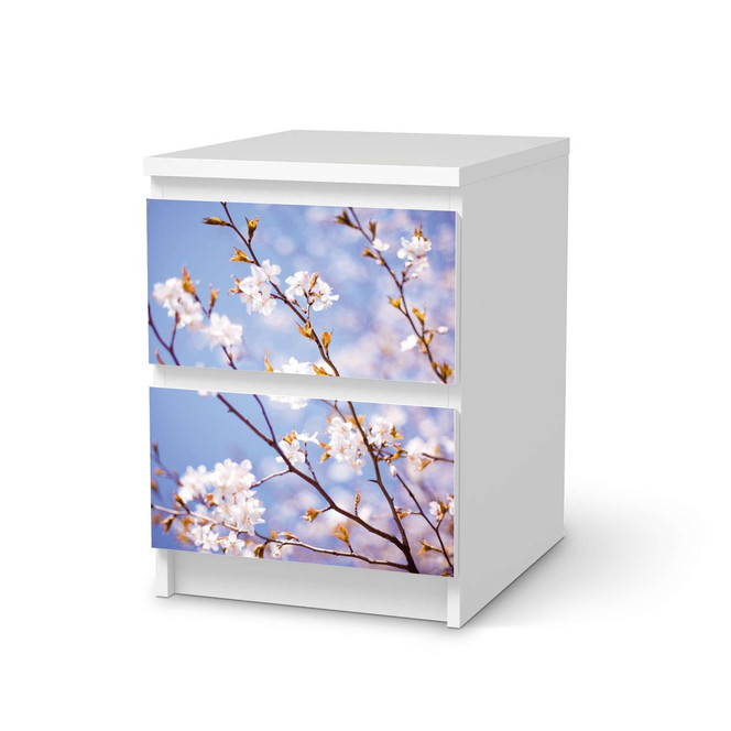 Möbelfolie IKEA Malm Kommode 2 Schubladen - Apple Blossoms- Bild 1