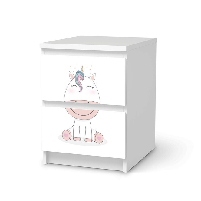 Möbelfolie IKEA Malm Kommode 2 Schubladen - Baby Unicorn- Bild 1