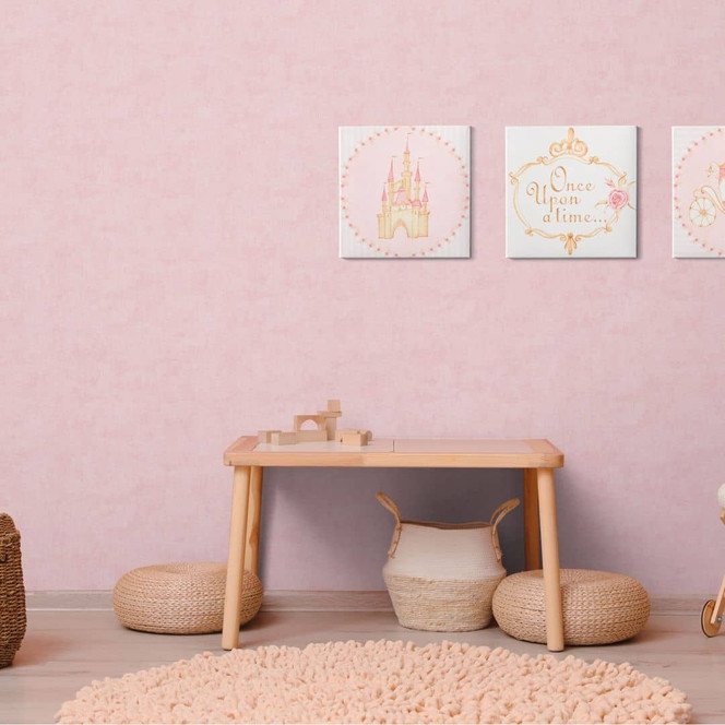 Unitapete Kinderzimmer Rosa Mädchen - Einfarbige Tapete sanft matt