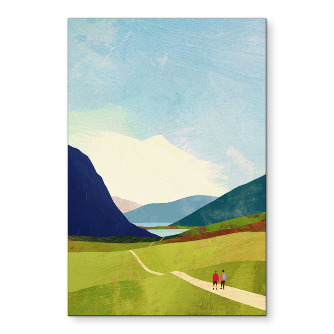 Wandbild Sommerwanderung am Bergsee - Rivers - Alu-Dibond