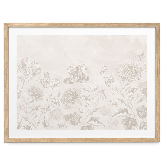 Blumen Poster Wildblumen in Kreide-Optik Greige - Bloomery Decor