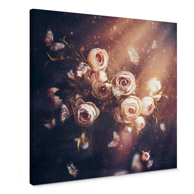 Leinwandbild Kiral - Der Rosenstrauss - Quadratisch