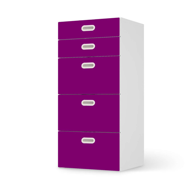 Möbel Klebefolie IKEA Stuva / Fritids Kommode - 5 Schubladen - Flieder Dark- Bild 1