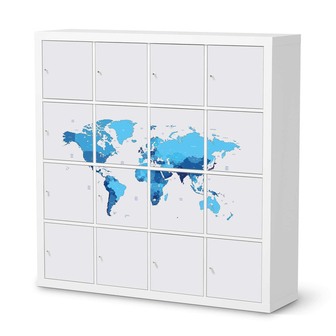 Möbelfolie IKEA Kallax Regal 16 Türen - Politische Weltkarte- Bild 1