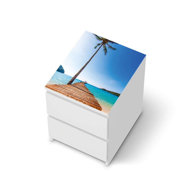 Möbelfolie IKEA Malm Kommode 2 Schubladen oben - Caribbean- Bild 1