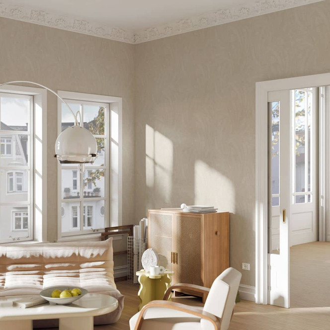 Blättermotivtapete Elysium beige