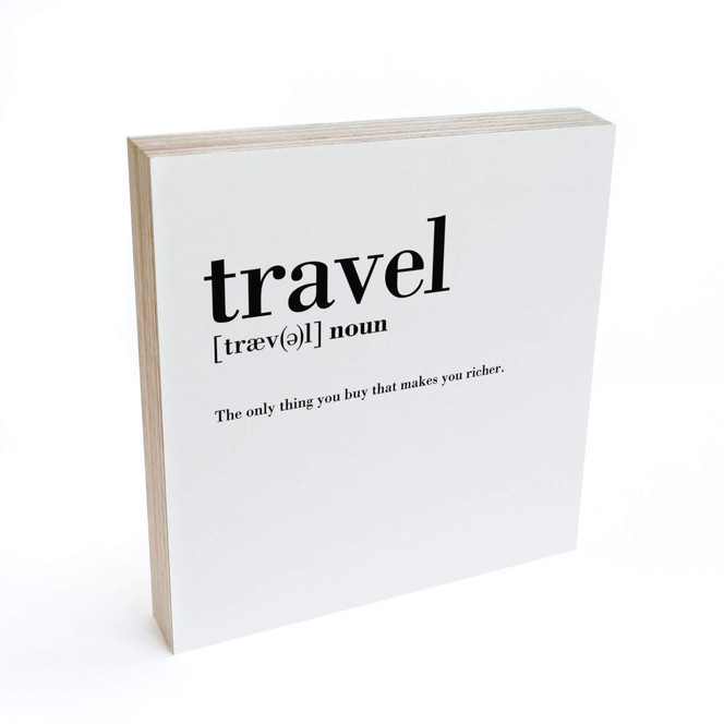 Holzbild zum Hinstellen - Grammatik - Travel - 15x15cm - Bild 1