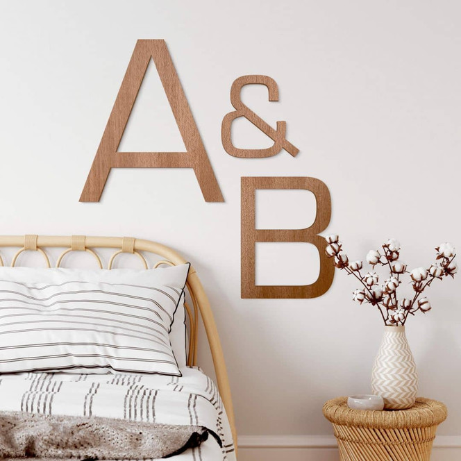 Holzbuchstaben Mahagoni - Einzelbuchstaben Eurostile