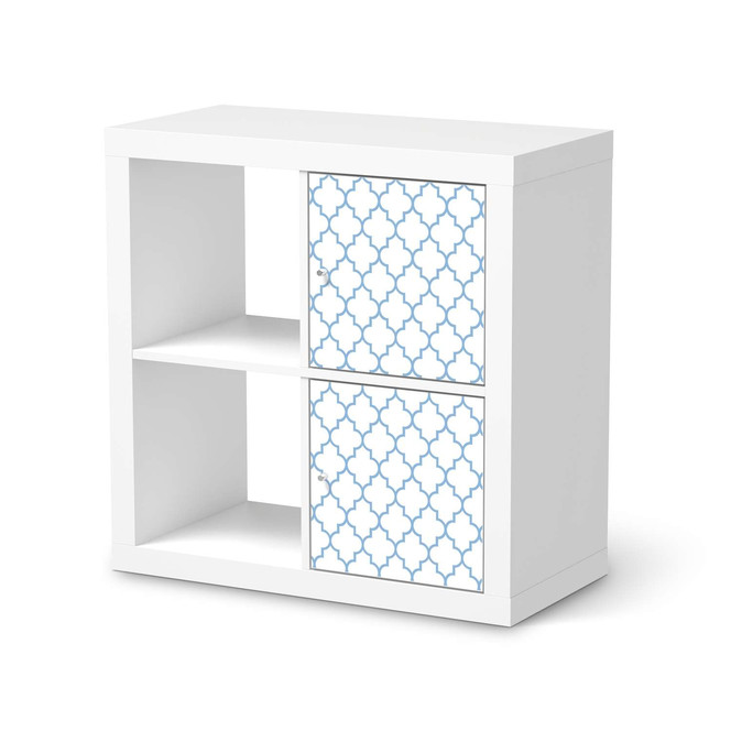 Klebefolie IKEA Expedit Regal 2 Türen (hoch) - Retro Pattern - Blau- Bild 1