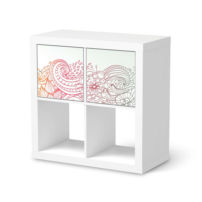 Möbel Klebefolie IKEA Expedit Regal 2 Türen (quer) - Floral Doodle- Bild 1