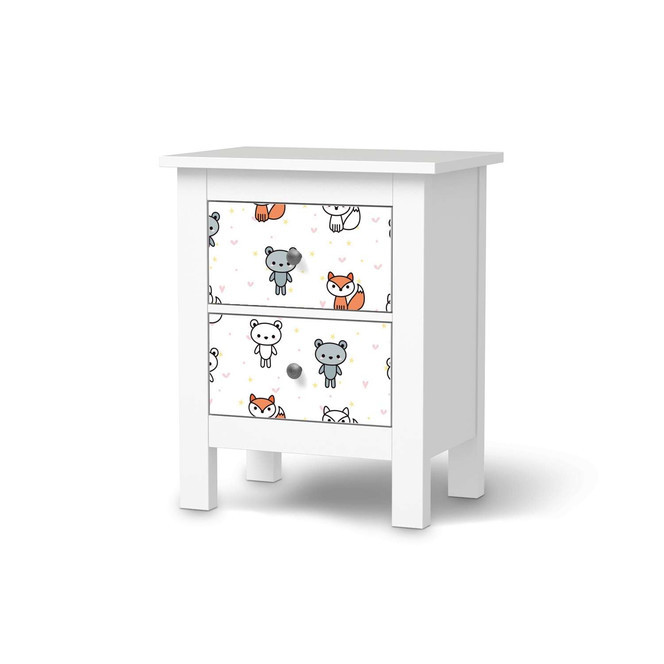 Möbelfolie IKEA Hemnes Kommode 2 Schubladen - Teddy Pattern- Bild 1