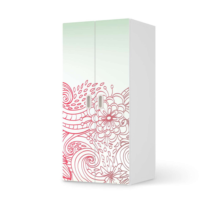 Möbelfolie IKEA Stuva / Fritids Schrank - 2 grosse Türen - Floral Doodle- Bild 1