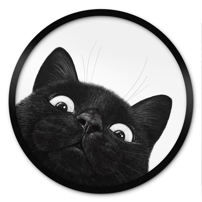 Poster Lustige schwarze Katze - Korenkova - Rund