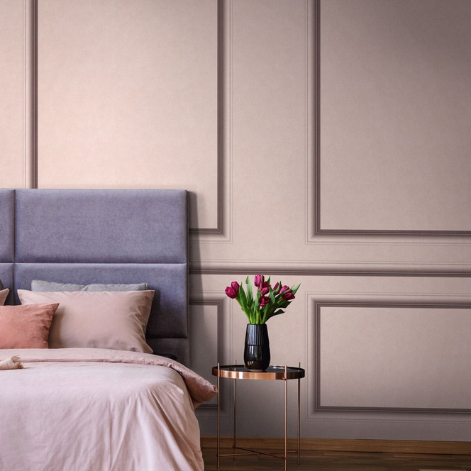 Vliestapete mit einfarbiger Struktur beige, rot Uni