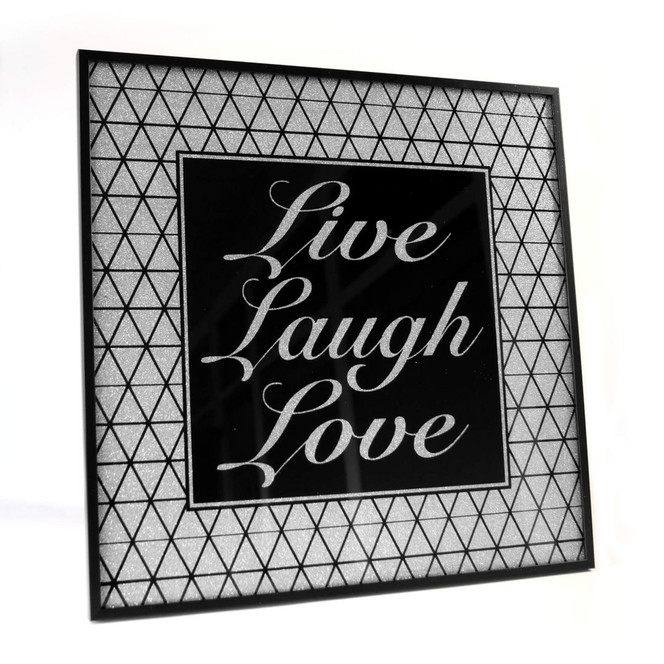 Wandbild Live-Laugh-Love - Silber Glitzer - Bild 1