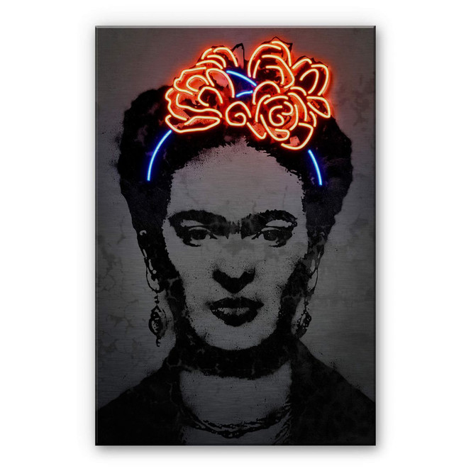 Alu-Dibond Bild mit Silbereffekt Mielu - Frida