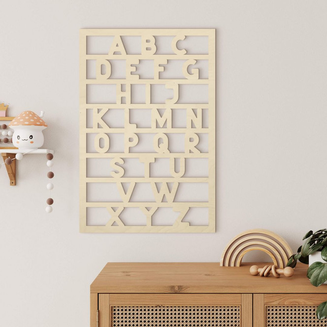 Holzdeko Pappel - Alphabet ABC