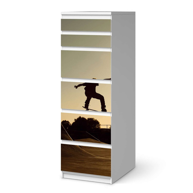 Klebefolie IKEA Malm Kommode 6 Schubladen (schmal) - Skater- Bild 1