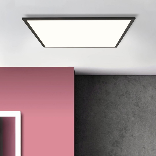 LED Deckenleuchte Constantin, schwarz, 59.5 x 59.5 cm, LED Panel, Warmweiss