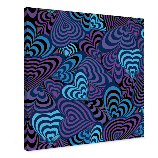 Leinwandbild Retro Herzen