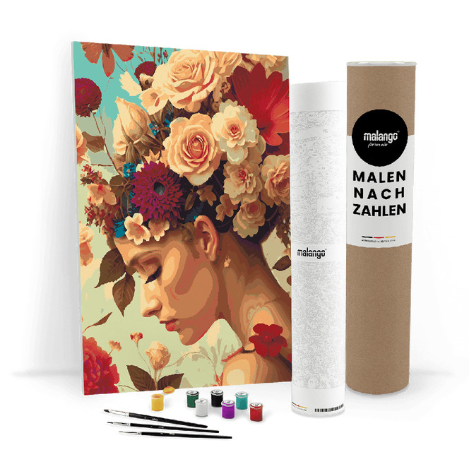 Malen nach Zahlen Leinwandbild - Frau Barbara Blumenhaar