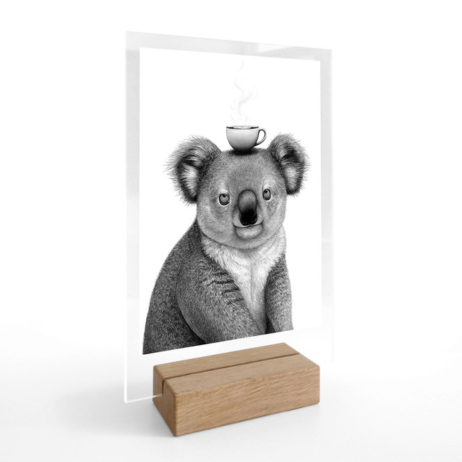 Tischaufsteller Koalabär mit Kaffee - Korenkova