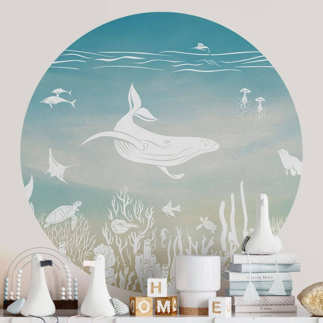 Wandtattoo Unterwasserwelt-Paradies - Ombre - Kikki Belle - Rund
