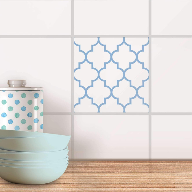 Fliesenaufkleber - Retro Pattern - Blau