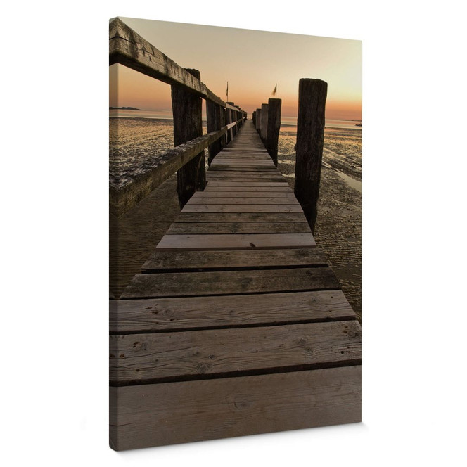 Leinwandbild Steg im Wattenmeer