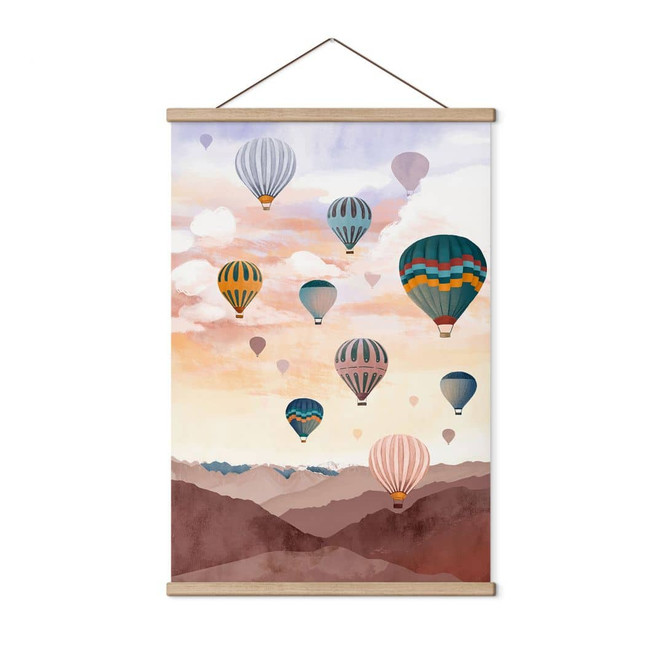 Stoffbild Hoch hinaus mit den Heissluftballons - Goed Blauw