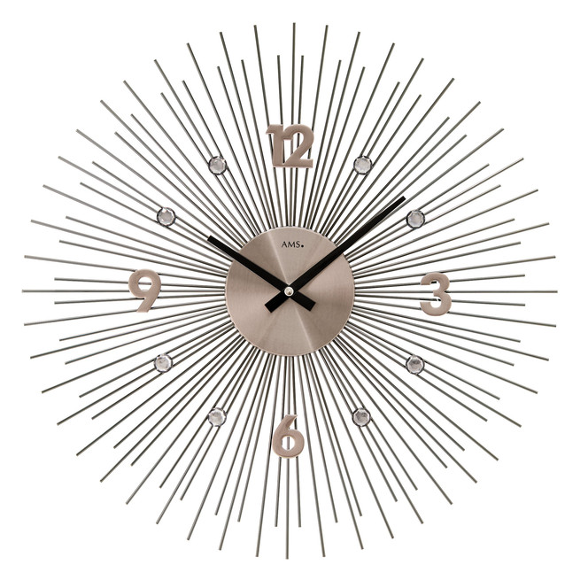 Wanduhr Metallgehäuse, Strahlen anthrazit