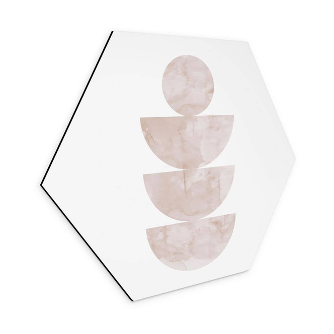 Hexagon Wandbild Geometrisches Gleichgewicht - Abstrakte Komposition - Costa - Alu-Dibond