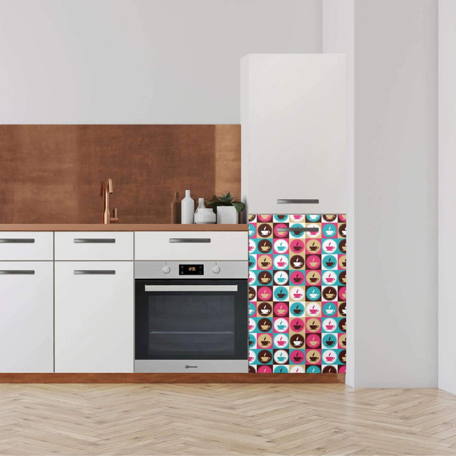 Klebefolie - Hochschrank (60x100cm) - Coffee Cups- Bild 1