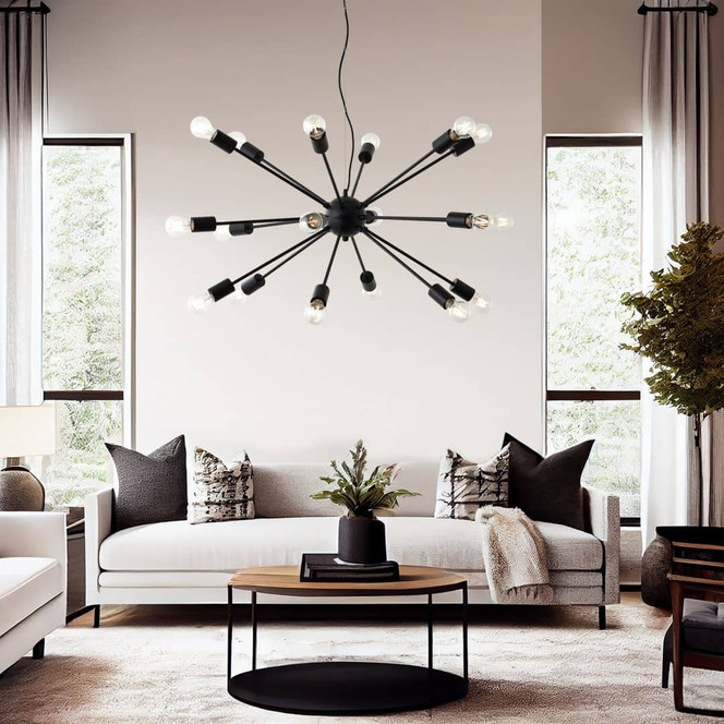 Pendelleuchte Fiete, schwarz, 90.5 x 140 cm, Metall Pendelleuchte