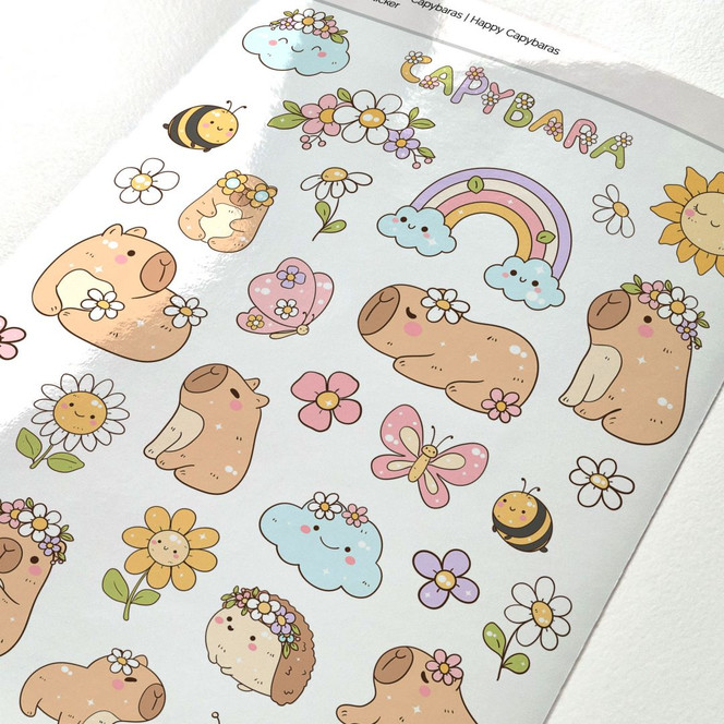 Sticker Lustige Capybaras