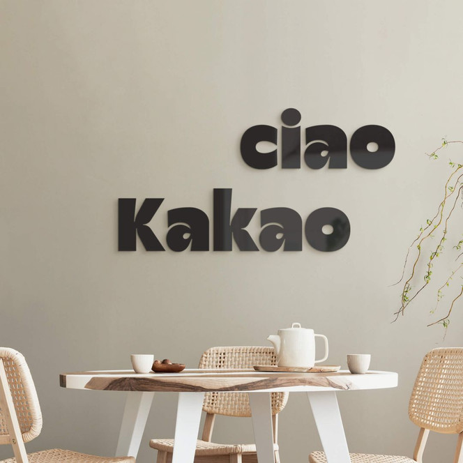 Wanddeko Schriftzug Ciao Kakao - Acryldeko