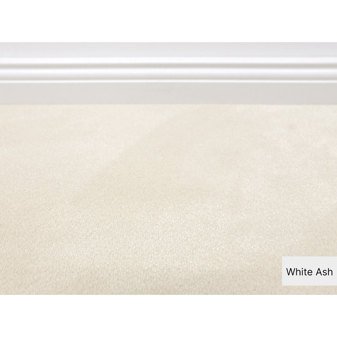 Cabernet Velours Teppichboden Meterware in White Ash