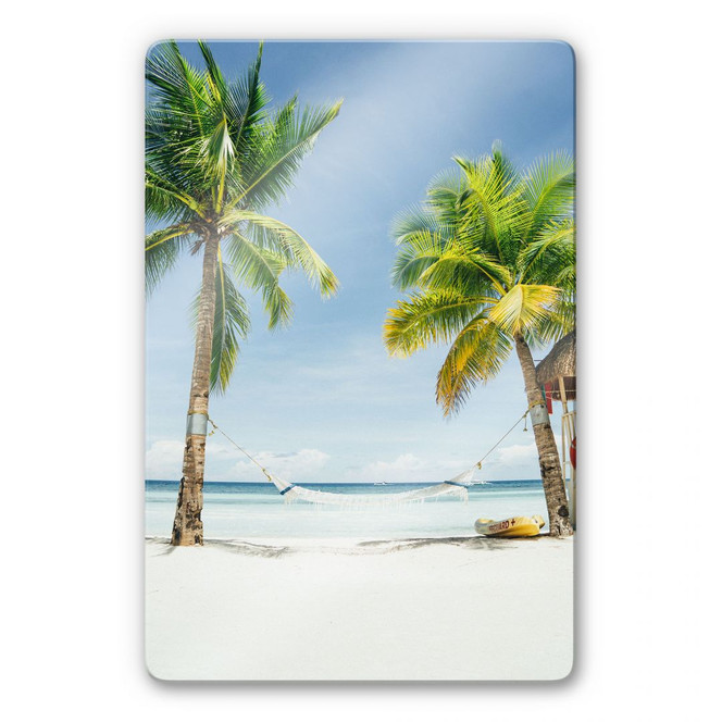 Glasbild - Hammock in Paradise