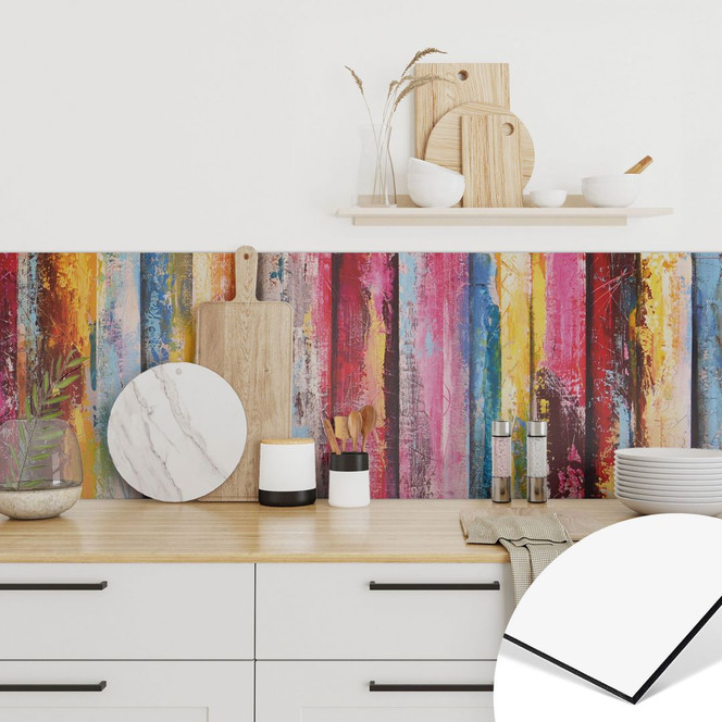 Küchenrückwand Bunte Streifenmalerei - Fedrau