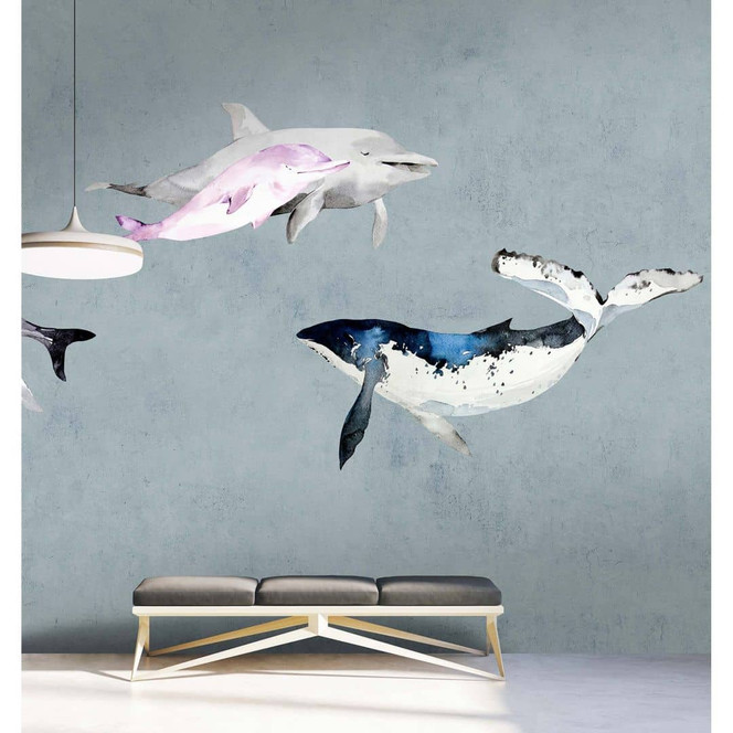 Livingwalls Fototapete Walls by Patel 3 Ocean`S Five 1 blau, weiss, schwarz, grau, rosa - Bild 1