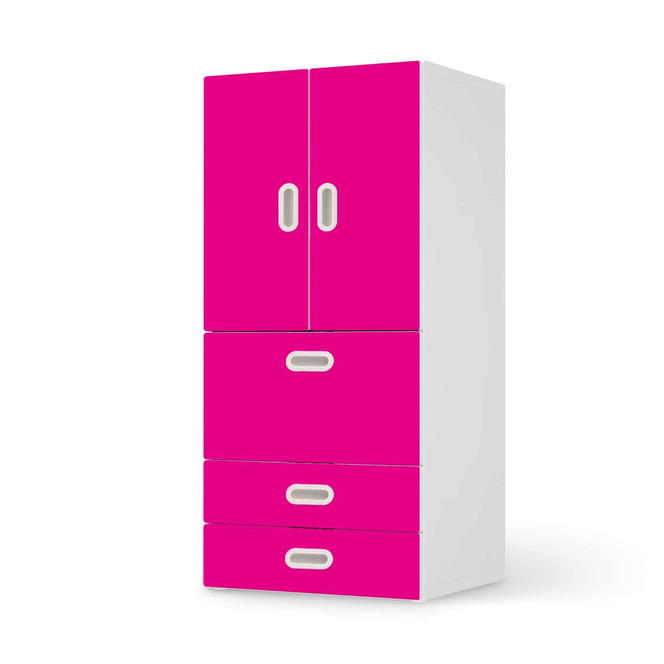 Möbelfolie IKEA Stuva / Fritids - 3 Schubladen und 2 kleinen Türen - Pink Dark- Bild 1