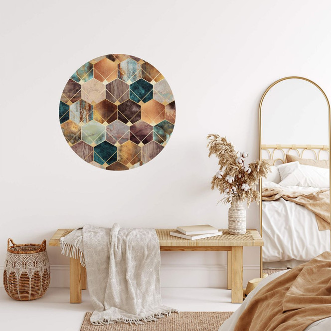 Wandtattoo Fredriksson - Gold und Kupfer - Rund