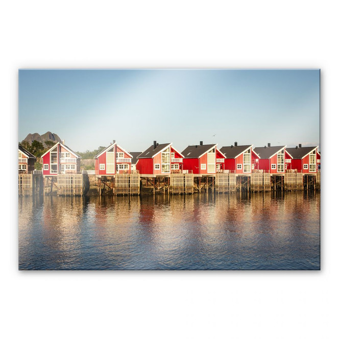 Acrylglasbild Ferienhäuser am Meer