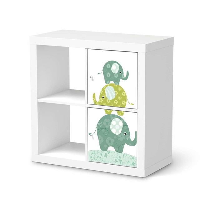 Klebefolie IKEA Expedit Regal 2 Türen (hoch) - Elephants- Bild 1