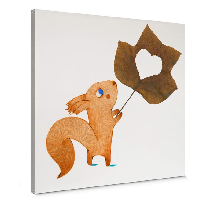 Leinwandbild Loske - Eichhörnchenliebe
