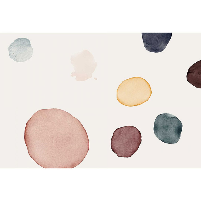 Livingwalls Fototapete ARTist Peace mit Aquarell Zeichnung creme, grün, rot, violett - Bild 1