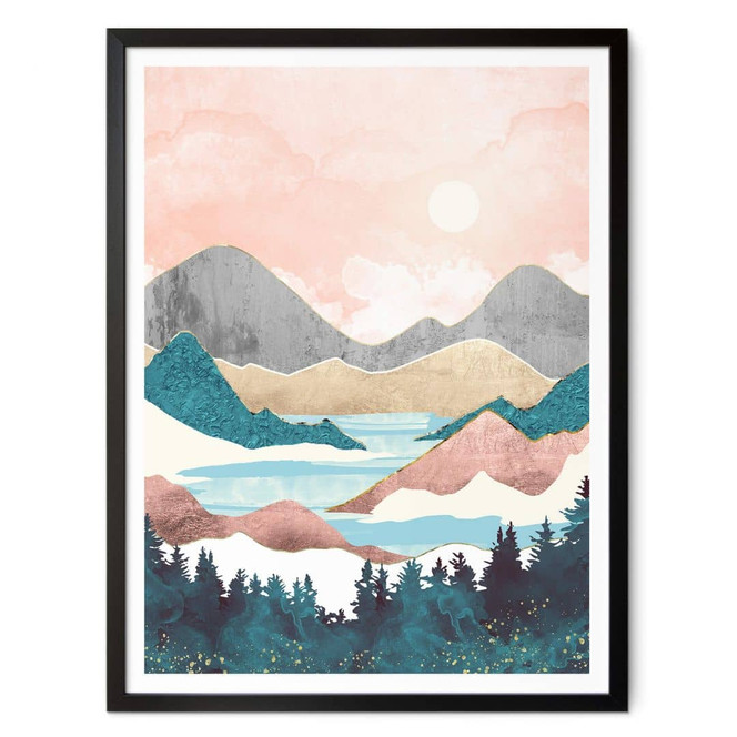 Poster SpaceFrog Designs - Sonnenaufgang am See