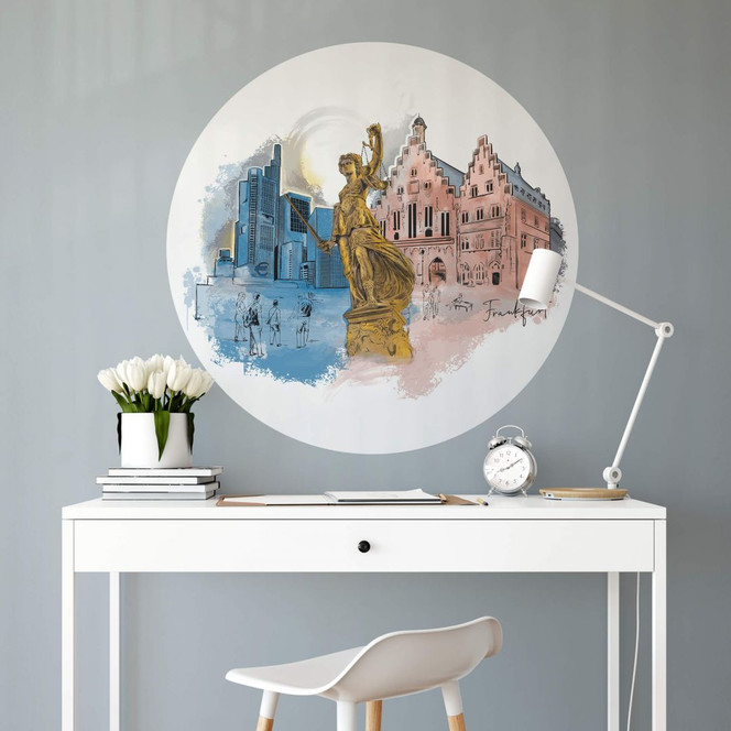 Wandtattoo Love your City - Frankfurt - Rund